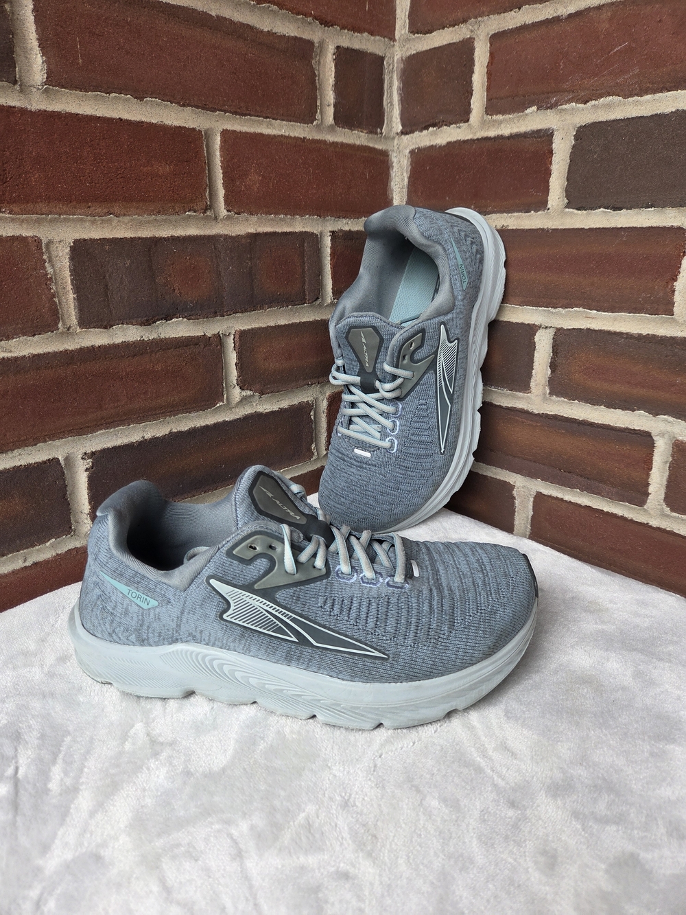 Altra Torin Running Shoes Gray Blue Cushioned Road Sneakers Women US 8